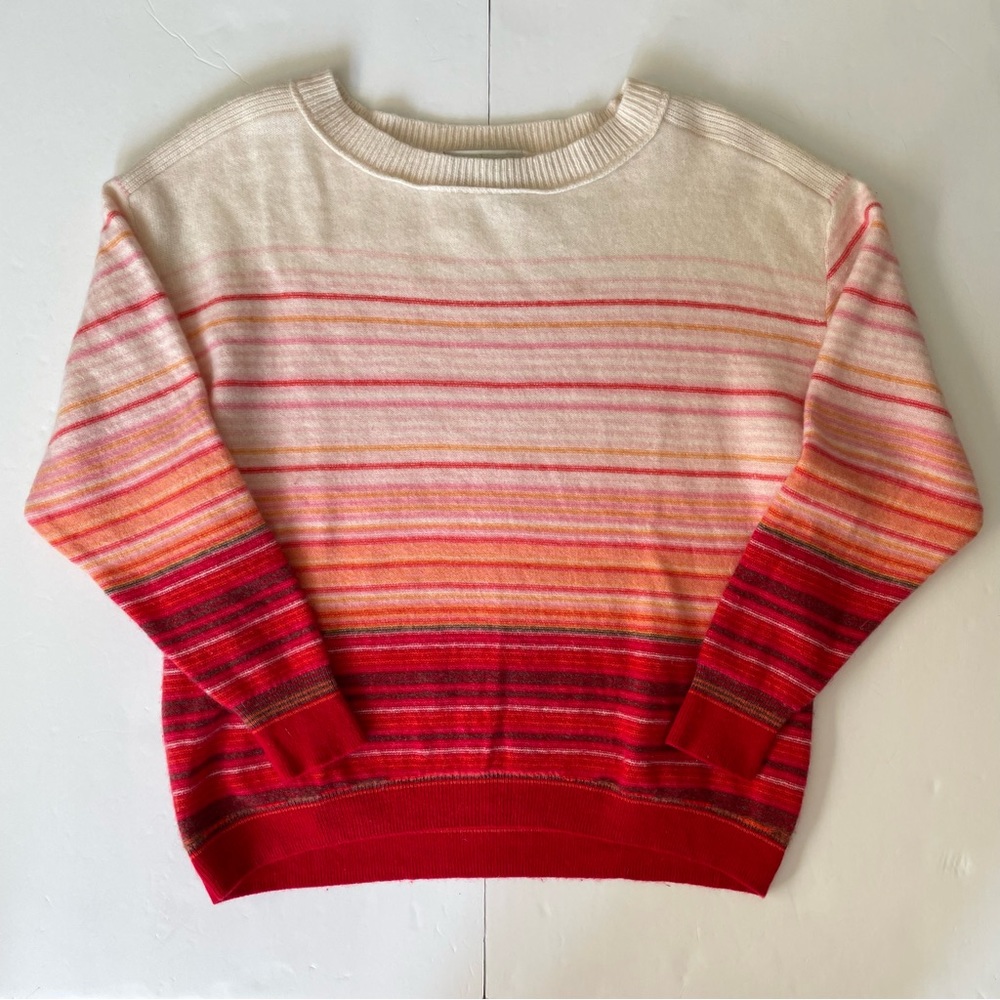 100% cashmere Anthropologie Saturday Sunday Emmeline crewneck sweater striped